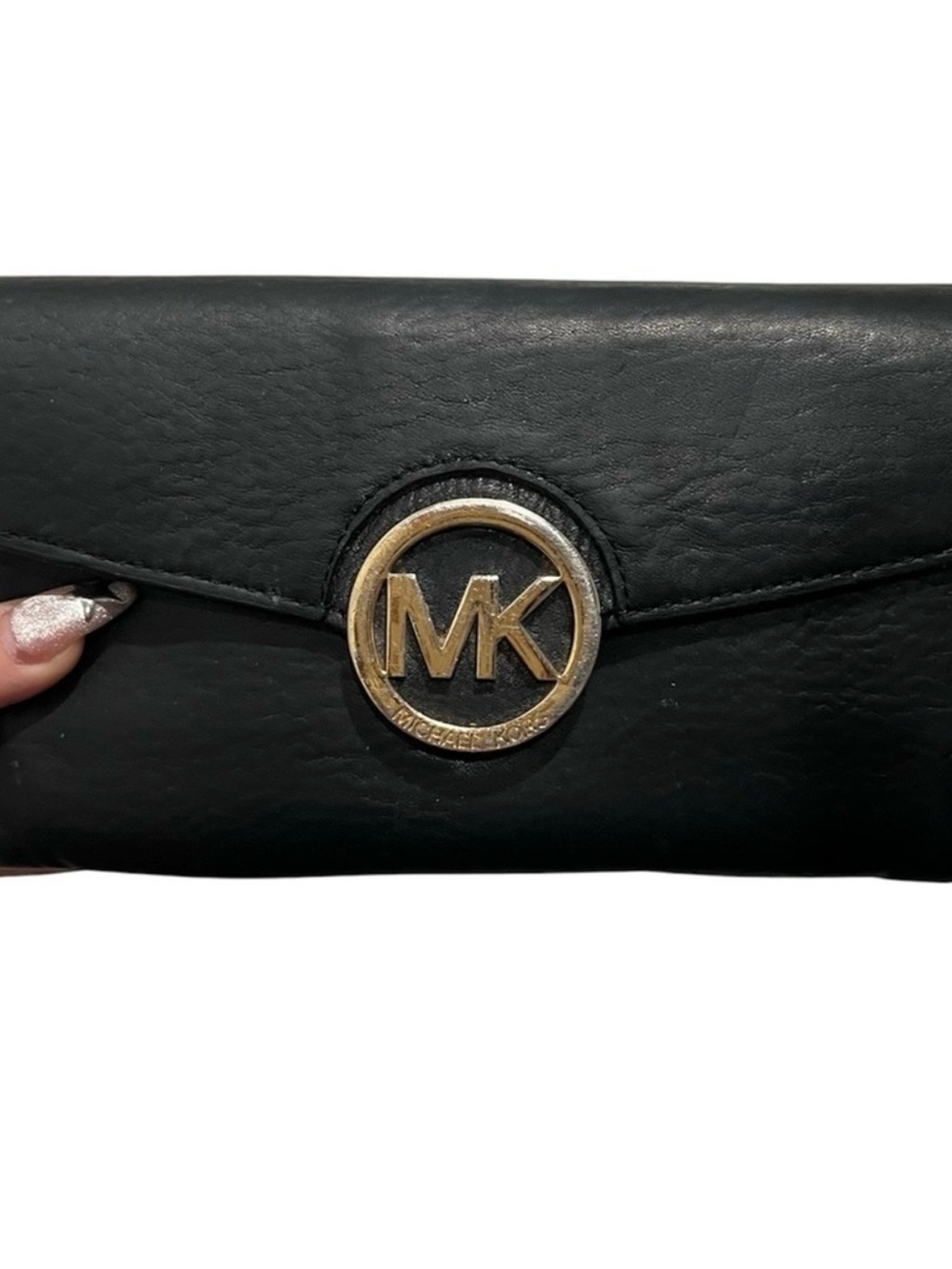MICHAEL KORS Fulton Black Leather Long Wallet EUC